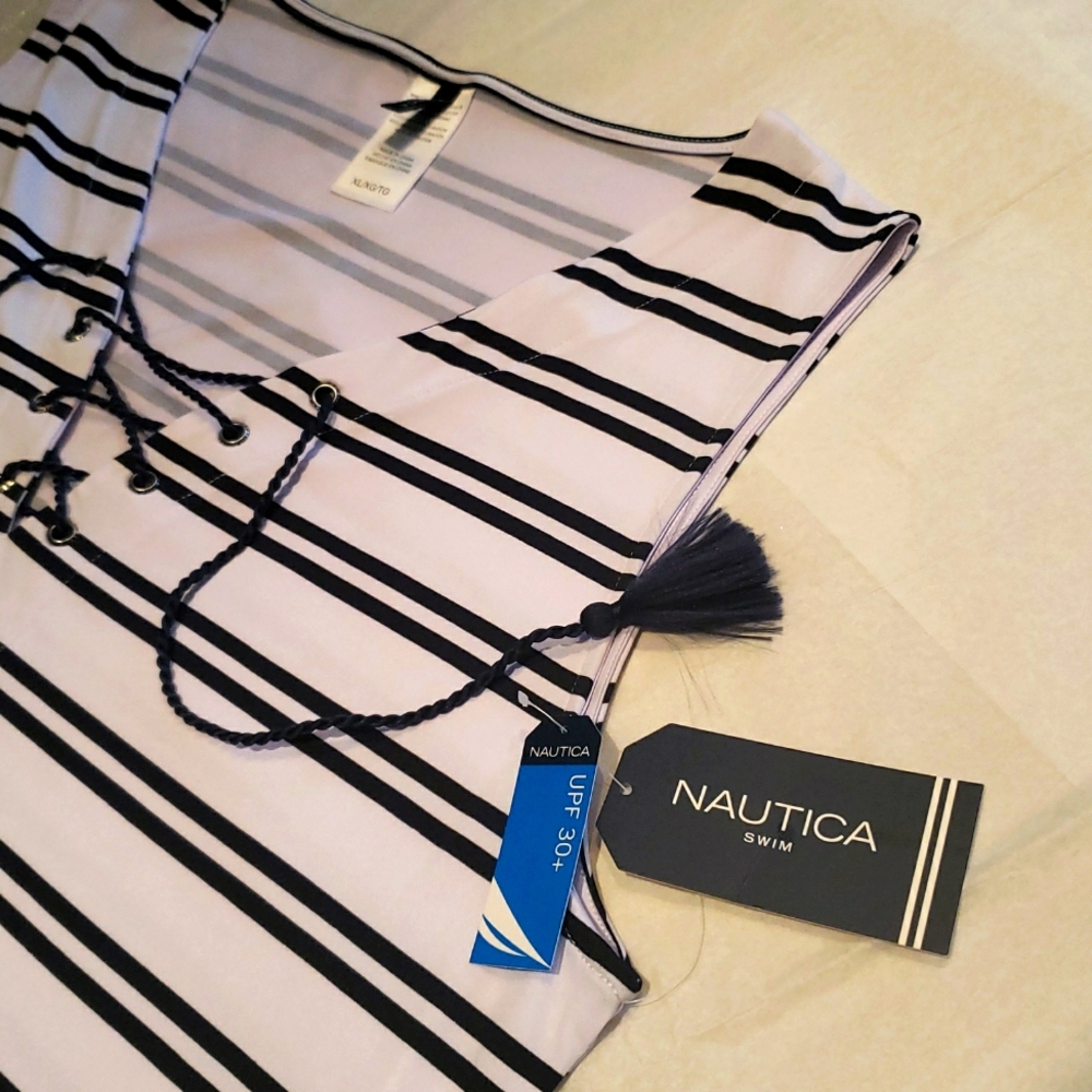 Nautica NEW Lace Up Swim Dress Cover Up NWT Women's XL - Picture 7 of 14